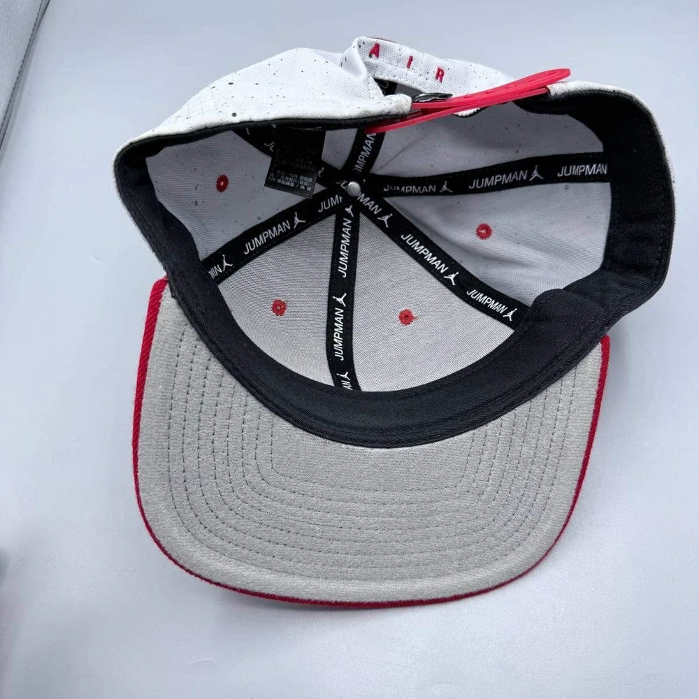 Air Jordan Hat Men Gray Red Speckled Print Embroidered Jumpman‎ Snap Back Cap